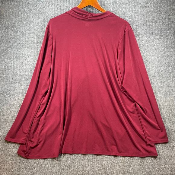 Lane Bryant Crossover Top Women's Plus 22/24 Red Dressy Flowy Formal Party - Picture 8 of 9